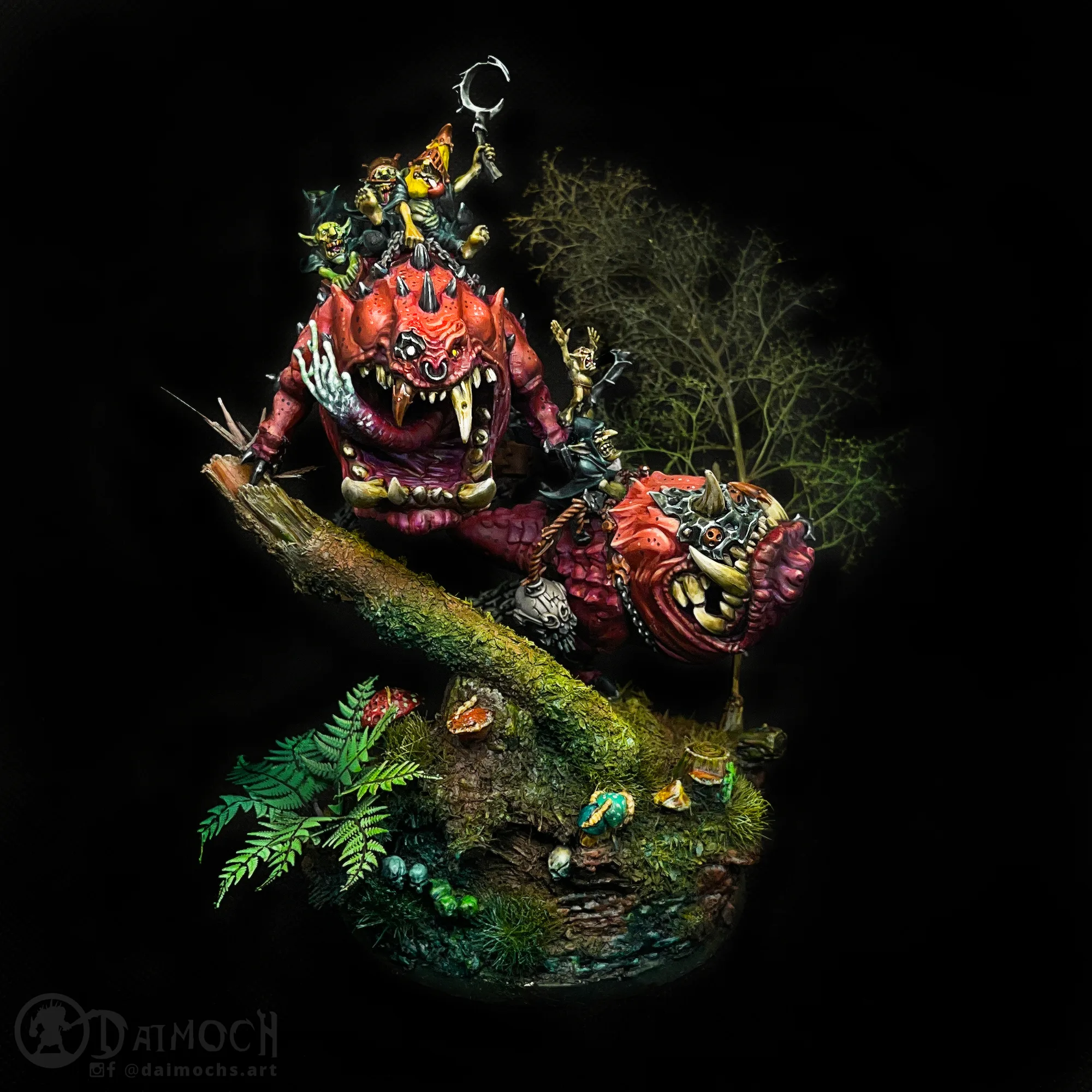Bemalte Miniatur – Goblins auf einem Squig