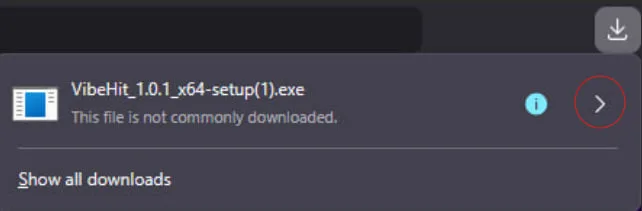 Firefox: Click the arrow next to the file